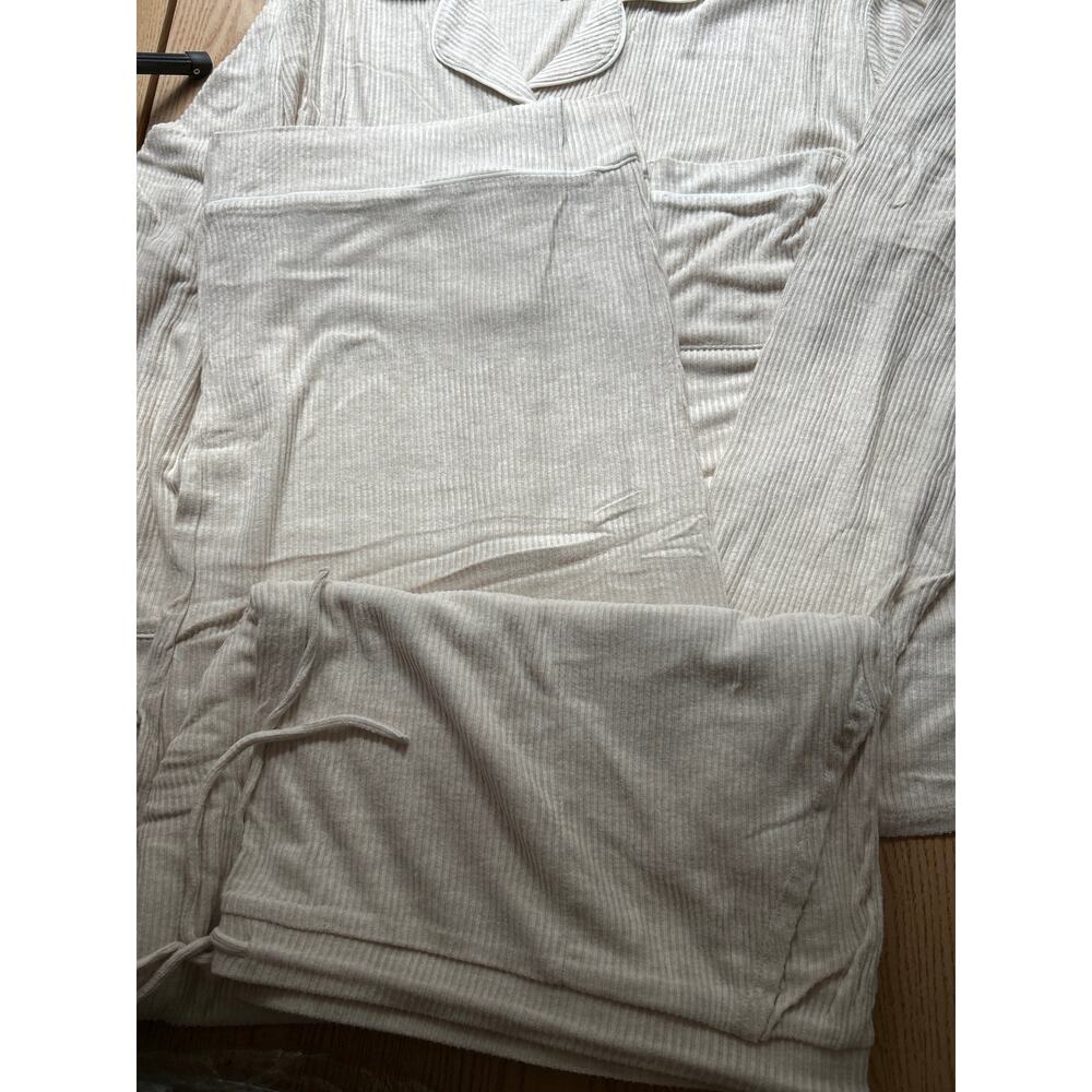 New Women's 2pc Auden Shirt & Pants Pajamas Rayon Spandex Stretchy Oatmeal 4X - Picture 9 of 9
